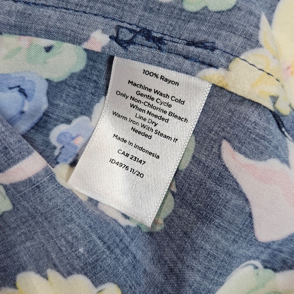 Talbots Floral Blouse Womens Medium Multicolor V-Neck Drawstring Balloon Sleeves - Picture 6 of 8